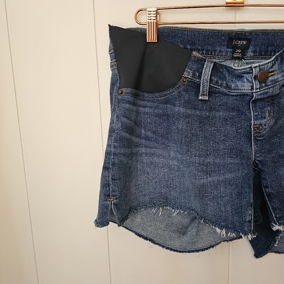 NWT J Crew Maternity Cut off Denim Shorts Side Panel L - Picture 11 of 12